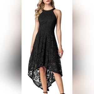 Dressystar Women Halter Floral Lace Cocktail Party Dress Size Medium